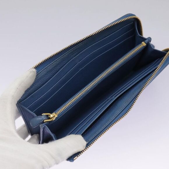 Prada Saffiano Blue Leather Wallet (Pre-Owned) - Picture 12 of 16